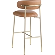 Meridian Furniture Lupita Cognac Vegan Leather Upholstered Bar Stool (Set of 2)