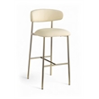 Meridian Furniture Lupita Cream Vegan Leather Upholstered Bar Stool (Set of 2)