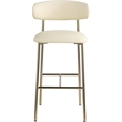 Meridian Furniture Lupita Cream Vegan Leather Upholstered Bar Stool (Set of 2)