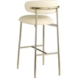 Meridian Furniture Lupita Cream Vegan Leather Upholstered Bar Stool (Set of 2)