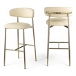 Meridian Furniture Lupita Cream Vegan Leather Upholstered Bar Stool (Set of 2)