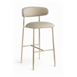 Meridian Furniture Lupita Taupe Vegan Leather Upholstered Bar Stool (Set of 2)