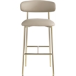 Meridian Furniture Lupita Taupe Vegan Leather Upholstered Bar Stool (Set of 2)