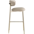Meridian Furniture Lupita Taupe Vegan Leather Upholstered Bar Stool (Set of 2)