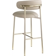 Meridian Furniture Lupita Taupe Vegan Leather Upholstered Bar Stool (Set of 2)