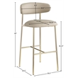 Meridian Furniture Lupita Taupe Vegan Leather Upholstered Bar Stool (Set of 2)