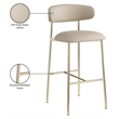 Meridian Furniture Lupita Taupe Vegan Leather Upholstered Bar Stool (Set of 2)