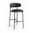 Meridian Furniture Lupita Black Vegan Leather Upholstered Bar Stool (Set of 2)