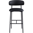 Meridian Furniture Lupita Black Vegan Leather Upholstered Bar Stool (Set of 2)