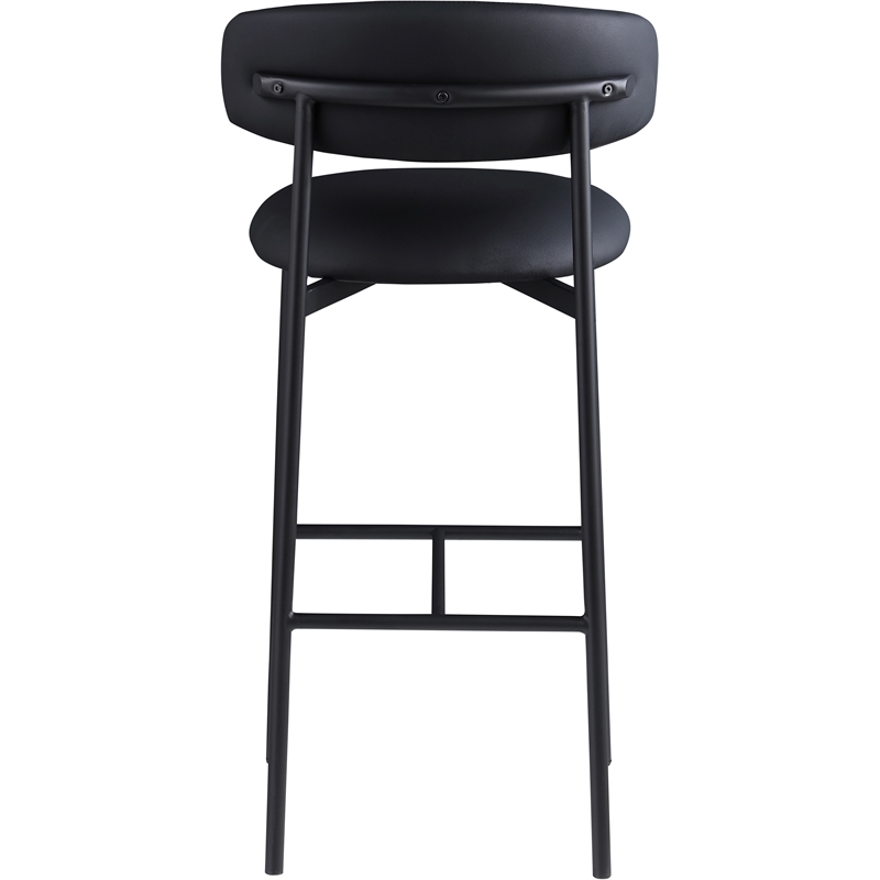 Meridian Furniture Lupita Black Vegan Leather Upholstered Bar Stool (Set of 2)