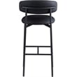 Meridian Furniture Lupita Black Vegan Leather Upholstered Bar Stool (Set of 2)