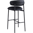 Meridian Furniture Lupita Black Vegan Leather Upholstered Bar Stool (Set of 2)