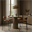 Meridian Furniture Lupita Cognac Vegan Leather Upholstered Bar Stool (Set of 2)
