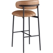Meridian Furniture Lupita Cognac Vegan Leather Upholstered Bar Stool (Set of 2)