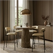Meridian Furniture Lupita Cream Vegan Leather Upholstered Bar Stool (Set of 2)