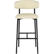 Meridian Furniture Lupita Cream Vegan Leather Upholstered Bar Stool (Set of 2)