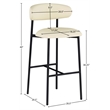 Meridian Furniture Lupita Cream Vegan Leather Upholstered Bar Stool (Set of 2)