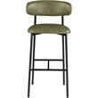 Meridian Furniture Lupita Olive Vegan Leather Upholstered Bar Stool (Set of 2)