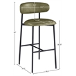 Meridian Furniture Lupita Olive Vegan Leather Upholstered Bar Stool (Set of 2)