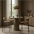 Meridian Furniture Lupita Tan Vegan Leather Upholstered Bar Stool (Set of 2)