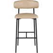 Meridian Furniture Lupita Tan Vegan Leather Upholstered Bar Stool (Set of 2)