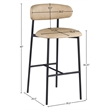 Meridian Furniture Lupita Tan Vegan Leather Upholstered Bar Stool (Set of 2)