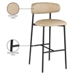 Meridian Furniture Lupita Tan Vegan Leather Upholstered Bar Stool (Set of 2)