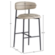 Meridian Furniture Lupita Taupe Vegan Leather Upholstered Bar Stool (Set of 2)