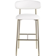 Meridian Furniture Lupita White Vegan Leather Upholstered Bar Stool (Set of 2)