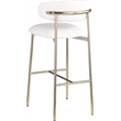 Meridian Furniture Lupita White Vegan Leather Upholstered Bar Stool (Set of 2)