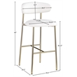 Meridian Furniture Lupita White Vegan Leather Upholstered Bar Stool (Set of 2)
