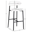 Meridian Furniture Lupita White Vegan Leather Upholstered Bar Stool (Set of 2)