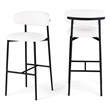 Meridian Furniture Lupita White Vegan Leather Upholstered Bar Stool (Set of 2)