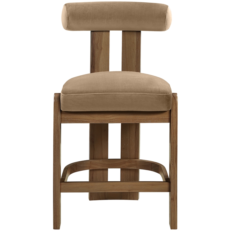 Meridian Furniture Arienzo Beige Velvet Upholstered Counter Stool (Set of 2)