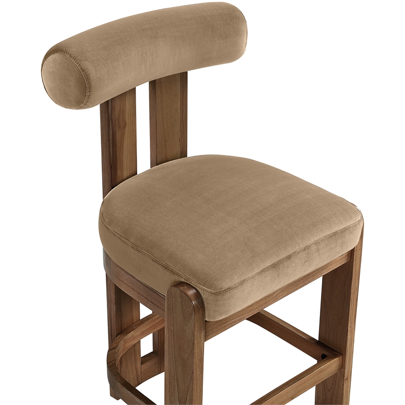Meridian Furniture Arienzo Beige Velvet Upholstered Counter Stool (Set of 2)