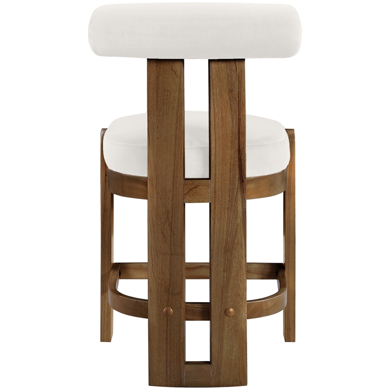 Meridian Furniture Arienzo Cream Velvet Upholstered Counter Stool (Set of 2)