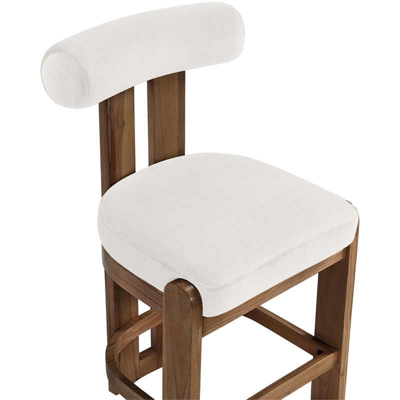 Meridian Furniture Arienzo Cream Velvet Upholstered Counter Stool (Set of 2)