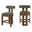 Meridian Furniture Arienzo Green Velvet Upholstered Counter Stool (Set of 2)