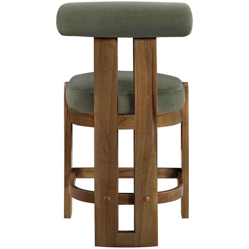 Meridian Furniture Arienzo Green Velvet Upholstered Counter Stool (Set of 2)