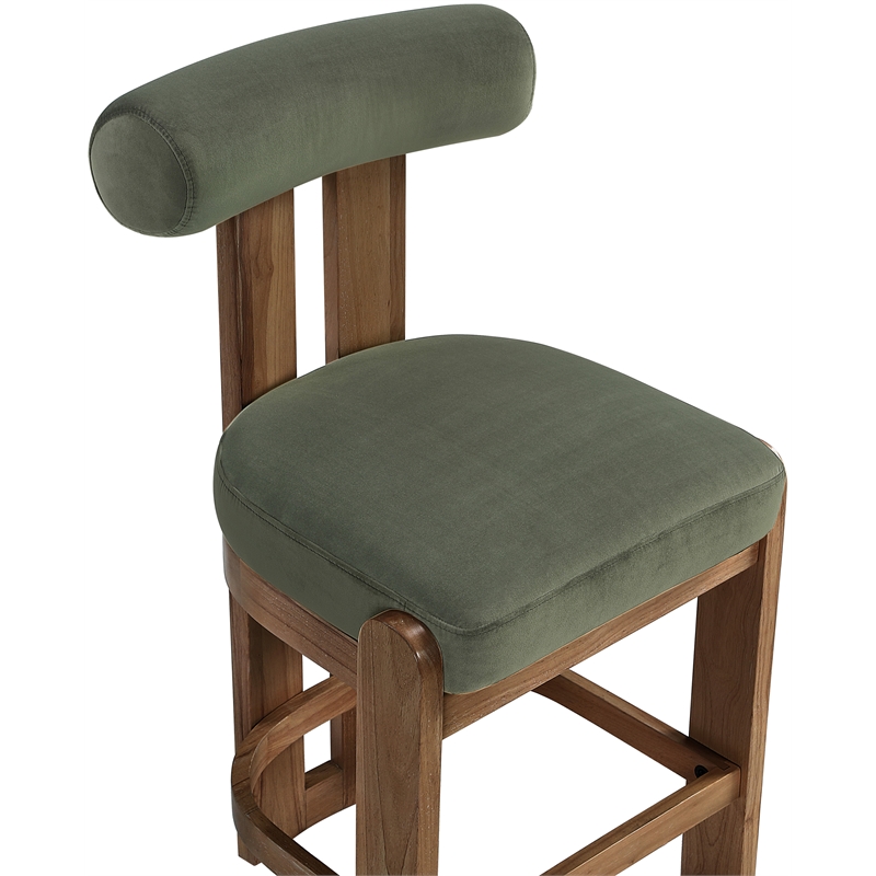 Meridian Furniture Arienzo Green Velvet Upholstered Counter Stool (Set of 2)