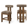 Meridian Furniture Arienzo Taupe Velvet Upholstered Counter Stool (Set of 2)
