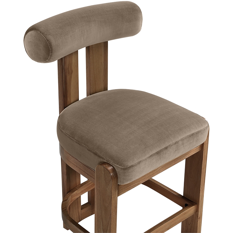 Meridian Furniture Arienzo Taupe Velvet Upholstered Counter Stool (Set of 2)