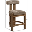 Meridian Furniture Arienzo Taupe Velvet Upholstered Counter Stool (Set of 2)
