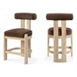 Meridian Furniture Arienzo Brown Velvet Upholstered Counter Stool (Set of 2)