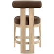 Meridian Furniture Arienzo Brown Velvet Upholstered Counter Stool (Set of 2)