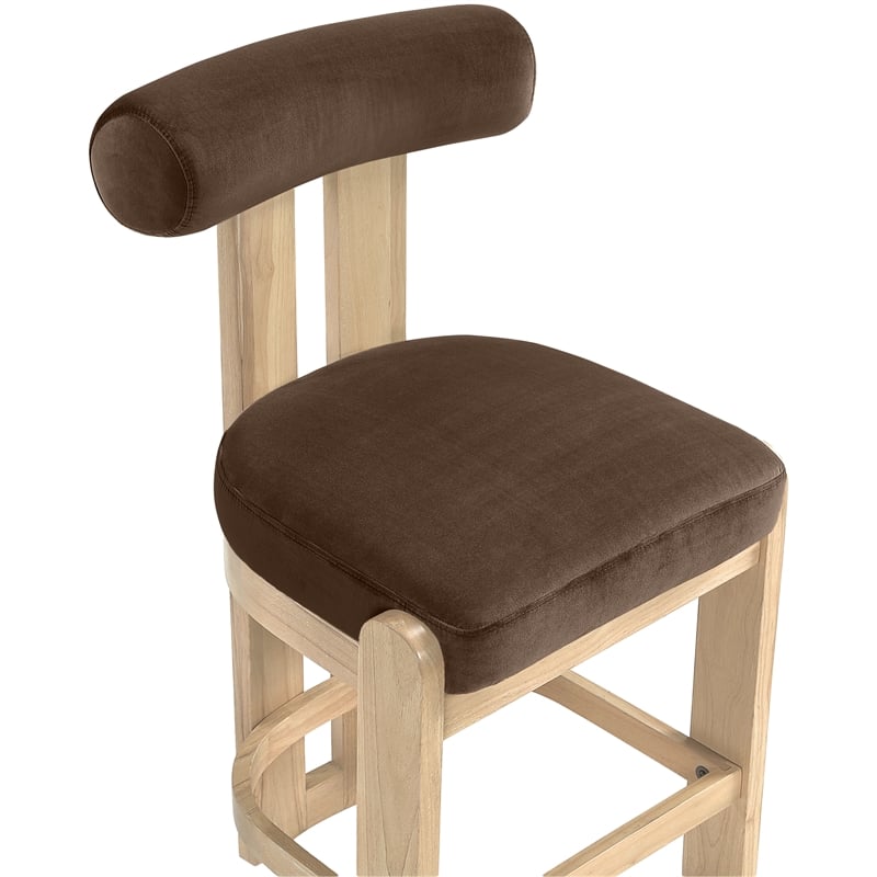 Meridian Furniture Arienzo Brown Velvet Upholstered Counter Stool (Set of 2)