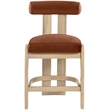 Meridian Furniture Arienzo Cognac Velvet Upholstered Counter Stool (Set of 2)