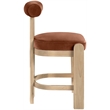 Meridian Furniture Arienzo Cognac Velvet Upholstered Counter Stool (Set of 2)