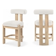 Meridian Furniture Arienzo Cream Velvet Upholstered Counter Stool (Set of 2)