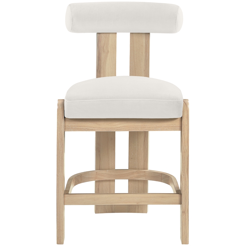 Meridian Furniture Arienzo Cream Velvet Upholstered Counter Stool (Set of 2)